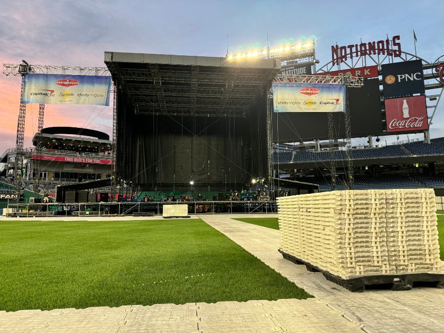 Concert build on baseball field