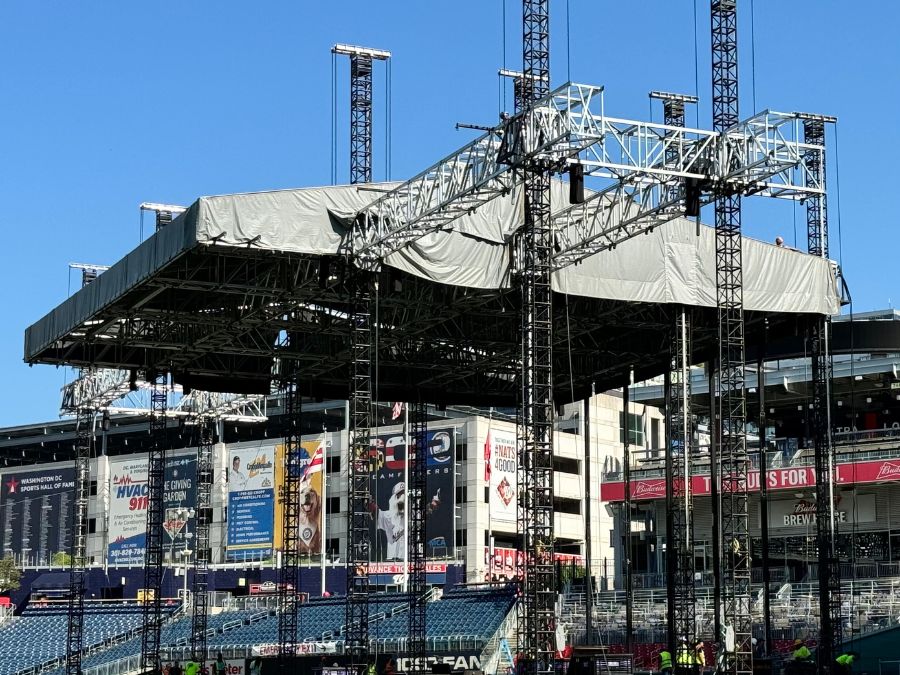 Ground Supported roof on stadium field